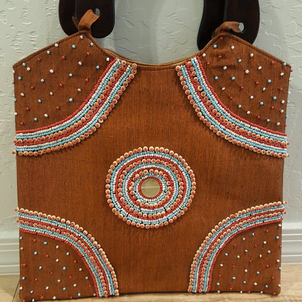 Hand beaded Clutch purse